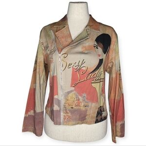 DB Sport Vintage Y2K Graphic Zip Jacket Cotton Stretch USA Made Large